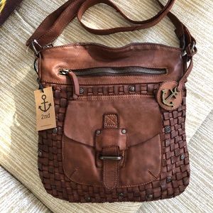 Harbour 2nd Handmade Leather Woven Crossbody NWT